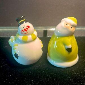 Snowman and Santa Salt & Pepper Shakers